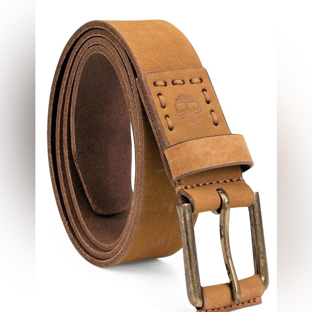 Timberland Genuine Leather Gold Belt with Brass Buckle Size 42